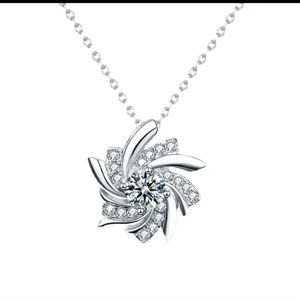 0.5 CT Diamond Windmill Pendant Necklace.